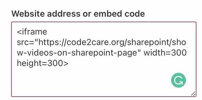 Adding iframe SharePoint Embed